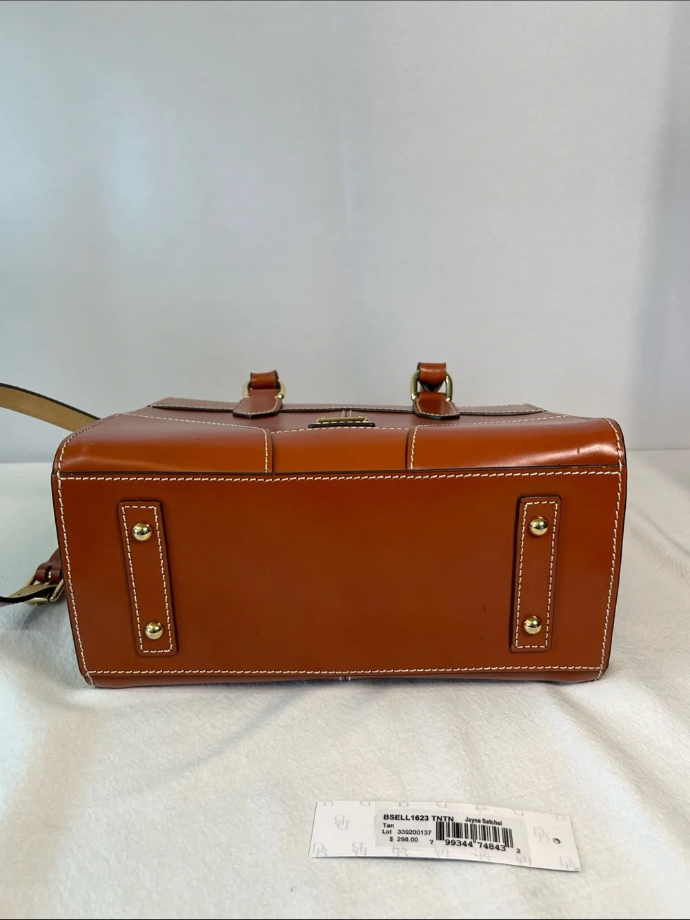 Dooney & Bourke Selleria Jayne Satchel Tan Leather Crossbody BSELL1623